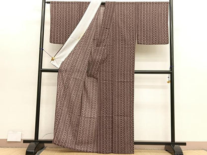 平和屋着物＊夏物　小紋　紗　有職文様　洗える着物　BAAY4463hv