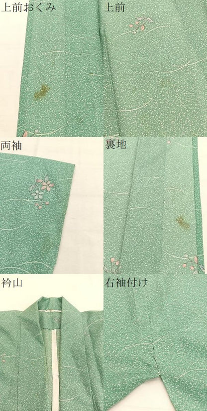 平和屋着物＊夏物　小紋　絽　枝花文　洗える着物　BAAY4472hv
