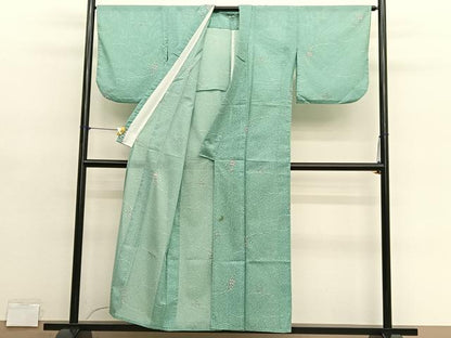 平和屋着物＊夏物　小紋　絽　枝花文　洗える着物　BAAY4472hv