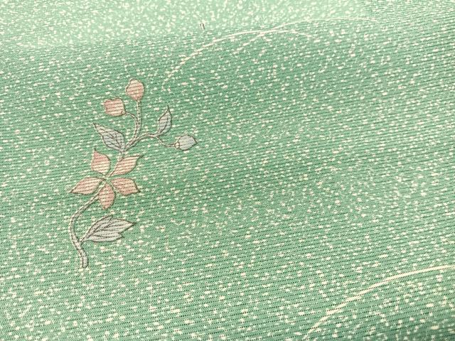 平和屋着物＊夏物　小紋　絽　枝花文　洗える着物　BAAY4472hv