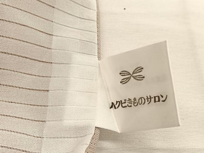 平和屋着物＊夏物　色無地　絽　薄香色　洗える着物　BAAY4474hv