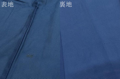 平和屋着物＊夏物　色無地　絽　紺色　洗える着物　BAAY4477hv