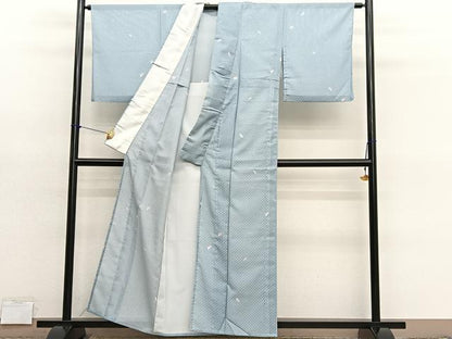 平和屋着物＊夏物　小紋　絽　飛鶴文　洗える着物　BAAY4481hv