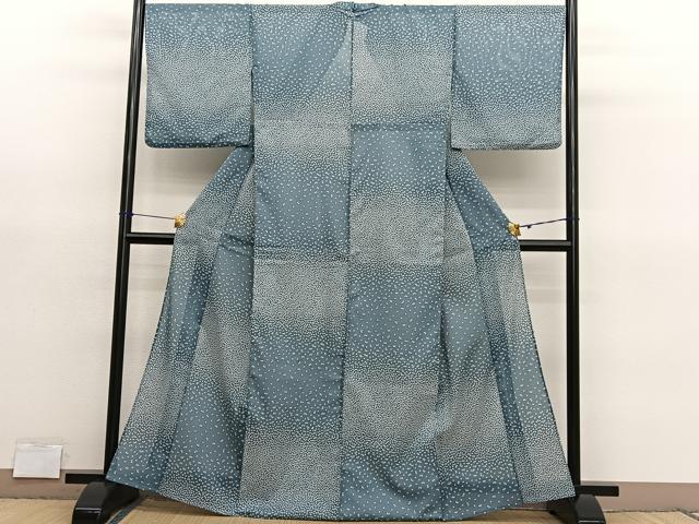 平和屋着物＊夏物　小紋　絽　舞桜文　洗える着物　BAAY4485hv