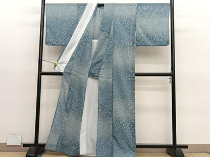 平和屋着物＊夏物　小紋　絽　舞桜文　洗える着物　BAAY4485hv