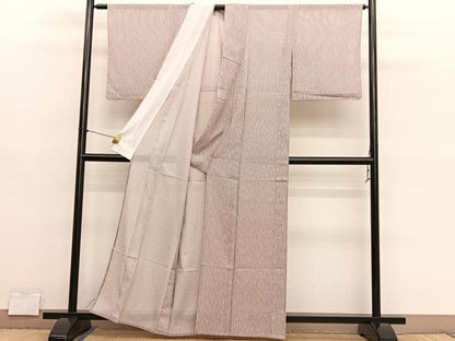 平和屋着物＊夏物　小紋　絽　縞　洗える着物　BAAY4486hv