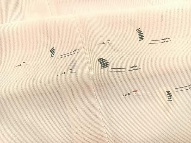 平和屋着物＊夏物　訪問着　絽　飛鶴文　正絹　逸品　BAAY4488hv