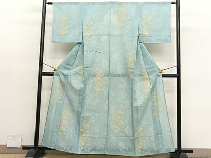 平和屋着物＊夏物　小紋　草花紋紗　西武百貨店扱い　正絹　逸品　BAAY4495hv