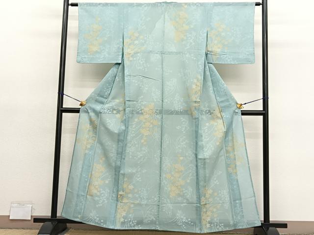平和屋着物＊夏物　小紋　草花紋紗　西武百貨店扱い　正絹　逸品　BAAY4495hv