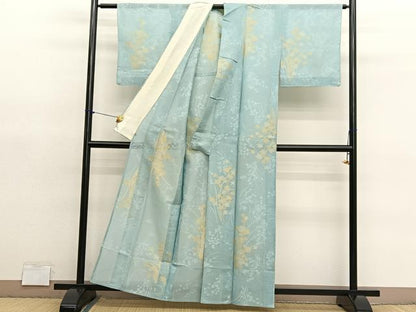 平和屋着物＊夏物　小紋　草花紋紗　西武百貨店扱い　正絹　逸品　BAAY4495hv