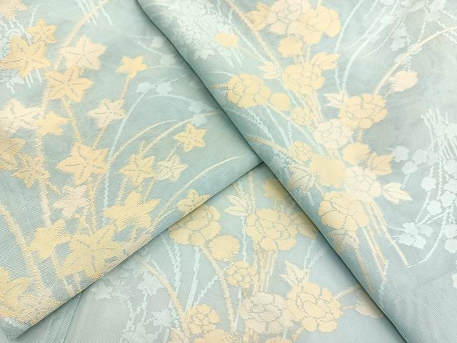 平和屋着物＊夏物　小紋　草花紋紗　西武百貨店扱い　正絹　逸品　BAAY4495hv