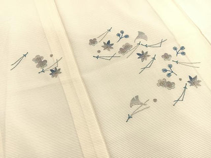 平和屋着物＊夏物　色留訪問着　絽　総刺繍　吹き寄せ花文　銀糸　正絹　逸品　BAAY4496hv