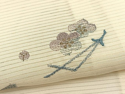 平和屋着物＊夏物　色留訪問着　絽　総刺繍　吹き寄せ花文　銀糸　正絹　逸品　BAAY4496hv