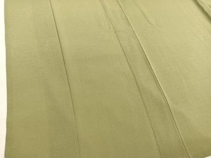 平和屋着物＊本加賀友禅作家　成竹登茂男監修　夏物　色無地　絽縮緬　根岸色　正絹　逸品　BAAY4500hv
