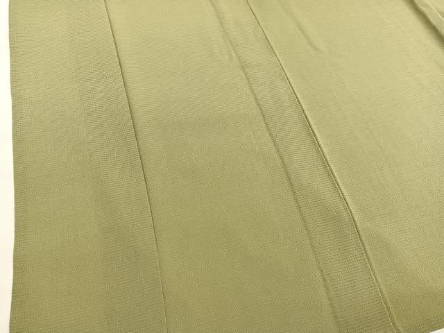 平和屋着物＊本加賀友禅作家　成竹登茂男監修　夏物　色無地　絽縮緬　根岸色　正絹　逸品　BAAY4500hv