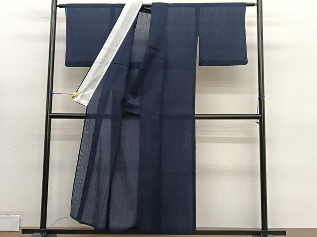 平和屋着物＊夏物　色無地　紗　縮織　蝋色　BAAY4501hv