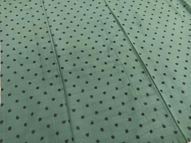 平和屋着物▽上質な紬　単衣　あられ文様　正絹　逸品　BAAY4507hv