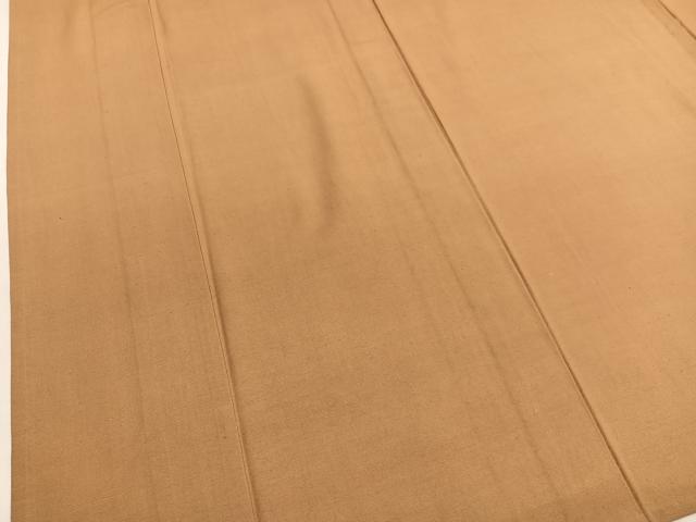 平和屋着物▽上質な紬　単衣　狐色　正絹　逸品　BAAY4510hv