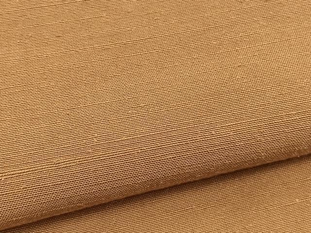平和屋着物▽上質な紬　単衣　狐色　正絹　逸品　BAAY4510hv