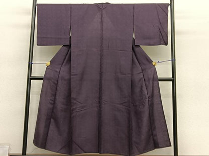 平和屋着物＊夏物　色無地　飾花紋紗　黒鳶色　正絹　逸品　BAAY4511hv