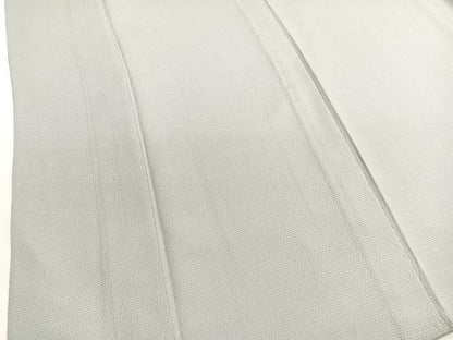 平和屋着物▽上質な色無地　単衣　作家物　横段地紋　柳鼠色　正絹　逸品　BAAY4515hv