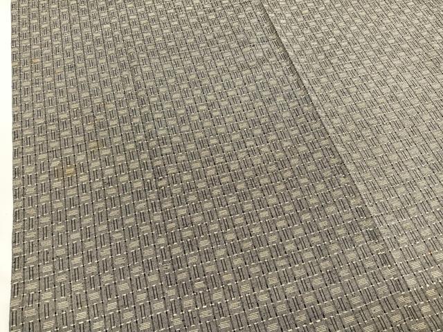 平和屋着物▽上質な紬　単衣　格子　正絹　逸品　BAAY4517hv