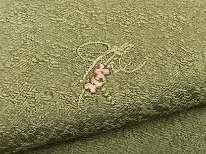 平和屋着物▽上質な小紋　単衣　総刺繍　花丸文　金糸　正絹　逸品　BAAY4523hv