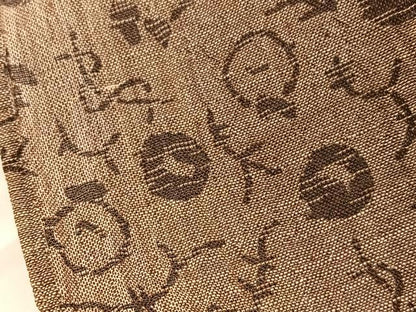 平和屋着物＊夏物　小千谷ちぢみ　抽象文様　麻　逸品　BAAY4527hv