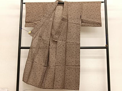 平和屋着物＊夏物　小千谷ちぢみ　抽象文様　麻　逸品　BAAY4527hv