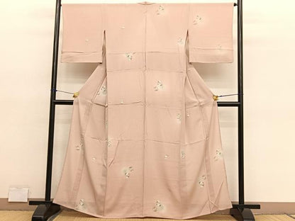 平和屋着物＊夏物　小紋　絽縮緬　花丸文　蛍暈し　正絹　逸品　BAAY4528hv