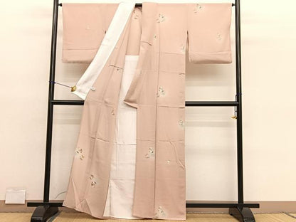 平和屋着物＊夏物　小紋　絽縮緬　花丸文　蛍暈し　正絹　逸品　BAAY4528hv