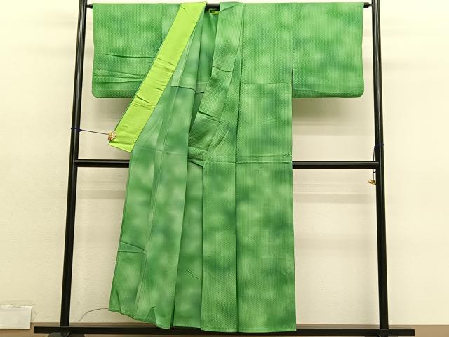 平和屋着物▽上質な小紋　単衣　霞文　暈し染め　正絹　逸品　BAAY4529hv