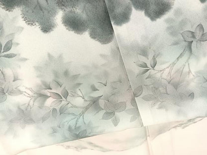 平和屋着物▽訪問着　単衣　作家物　手描き　風景文　暈し染め　正絹　逸品　BAAY4541hv