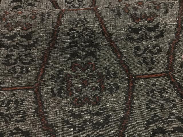 平和屋着物▽上質な紬　単衣　蜀江花文　正絹　逸品　BAAY4542hv
