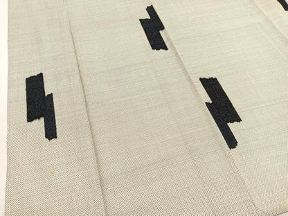 平和屋着物▽上質な紬　単衣　絣文様　正絹　逸品　BAAY4544hv