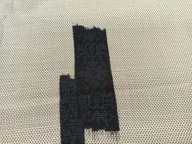 平和屋着物▽上質な紬　単衣　絣文様　正絹　逸品　BAAY4544hv