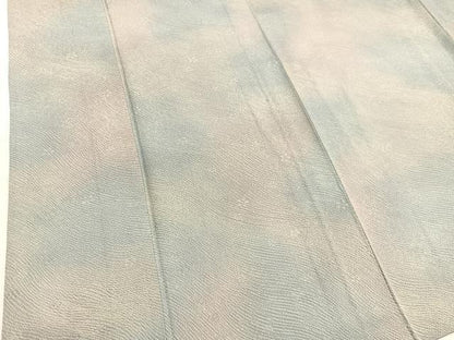 平和屋着物▽上質な小紋　単衣　流水花文　暈し染め　正絹　逸品　未使用　BAAY4546hv