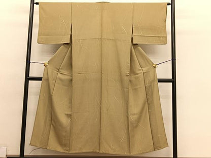 平和屋着物▽上質な小紋　単衣　舞葉文　正絹　逸品　BAAY4553hv