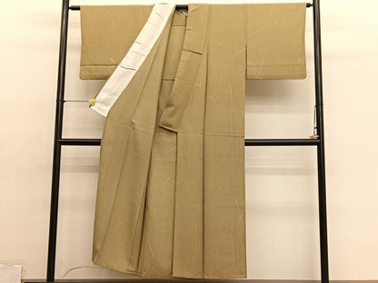 平和屋着物▽上質な小紋　単衣　舞葉文　正絹　逸品　BAAY4553hv