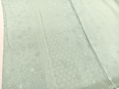 平和屋着物▽上質な色無地　単衣　雪輪地紋　裏葉柳色　正絹　逸品　BAAY4554hv