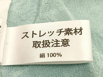 平和屋着物▽上質な色無地　単衣　雪輪地紋　裏葉柳色　正絹　逸品　BAAY4554hv