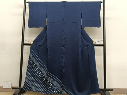 平和屋着物▽色留訪問着　単衣　総絞り　更紗花唐草文　正絹　逸品　BAAY4559hv