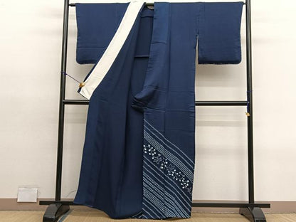 平和屋着物▽色留訪問着　単衣　総絞り　更紗花唐草文　正絹　逸品　BAAY4559hv
