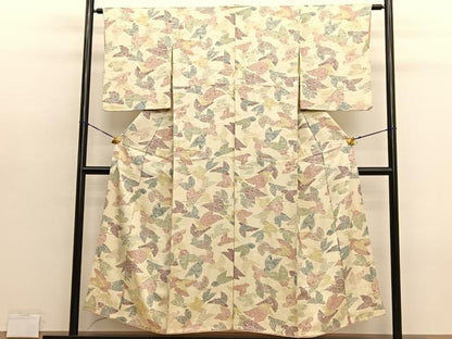 平和屋着物■上質な小紋　舞蝶文　正絹　逸品　BAAY4563hv