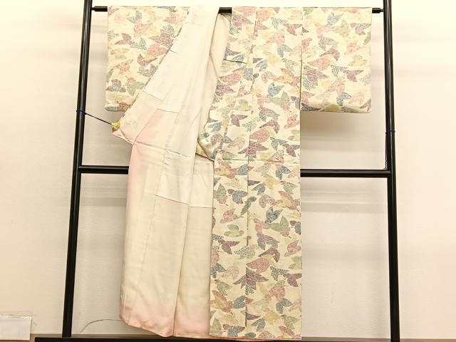 平和屋着物■上質な小紋　舞蝶文　正絹　逸品　BAAY4563hv