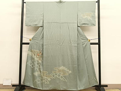 平和屋着物■訪問着　絞り　刺繍　籬花文　金彩　正絹　逸品　BAAY4568hv