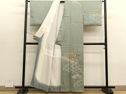 平和屋着物■訪問着　絞り　刺繍　籬花文　金彩　正絹　逸品　BAAY4568hv