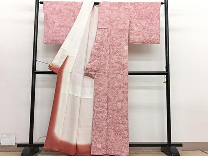 平和屋着物■上質な小紋　絞り　草花文　暈し染め　正絹　逸品　BAAY4572hv