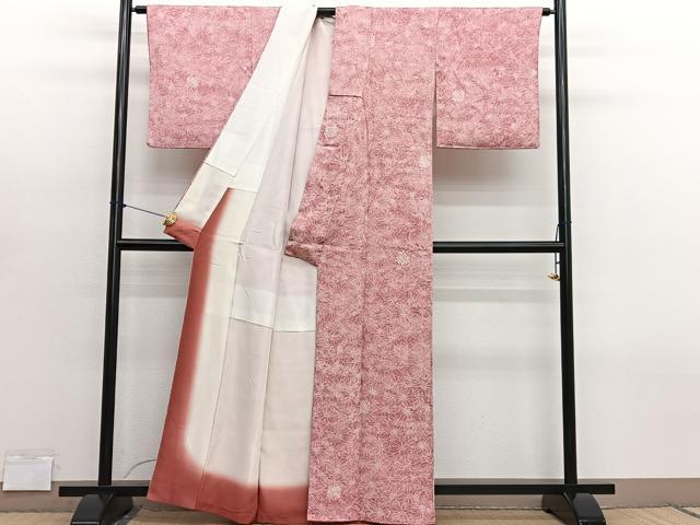 平和屋着物■上質な小紋　絞り　草花文　暈し染め　正絹　逸品　BAAY4572hv