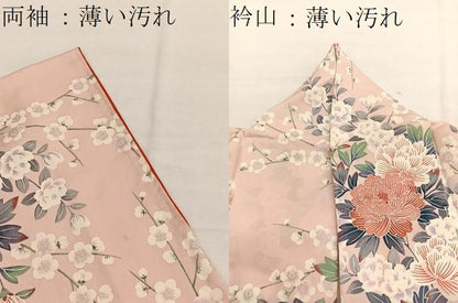 平和屋着物■豪華振袖　源氏車牡丹文　暈し染め　銀彩　正絹　逸品　BAAY4574hv